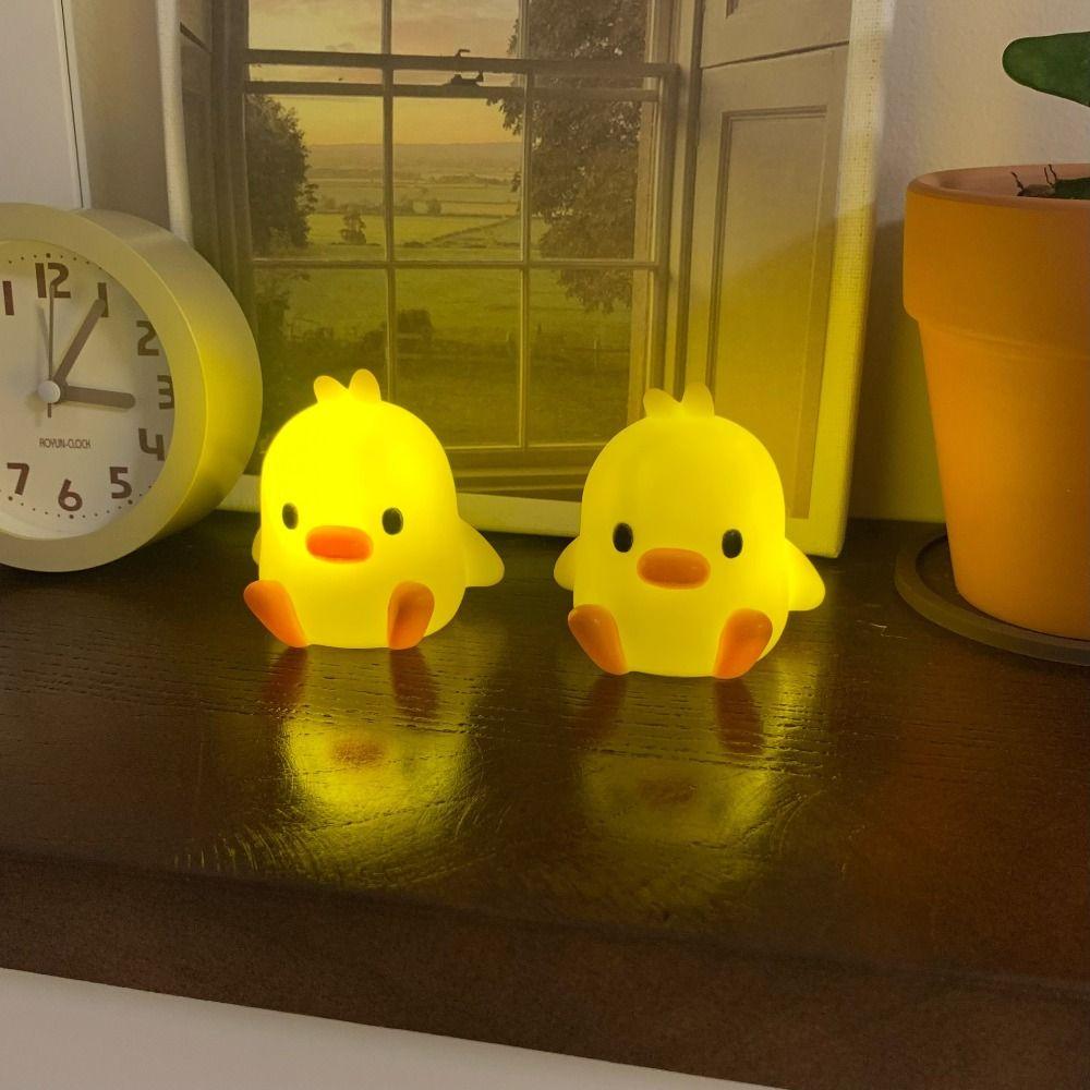 Silicone Duck Night Light Cartoon Bedside Lamp Decoration Gift Sleeping Lamp Baby Children Kid