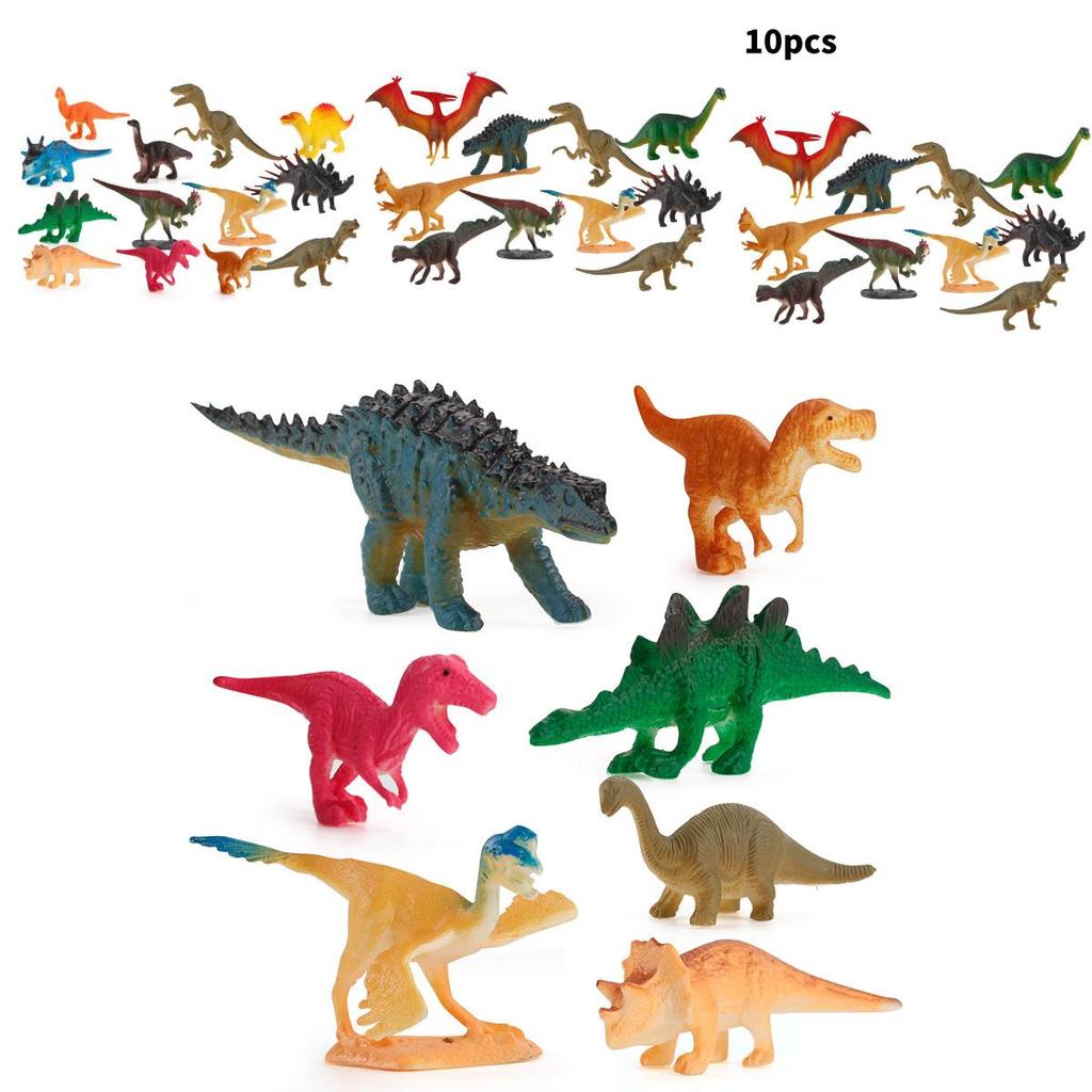 Dinosaur Static Figures Pack With Durable Plastic Material For Gift And Play