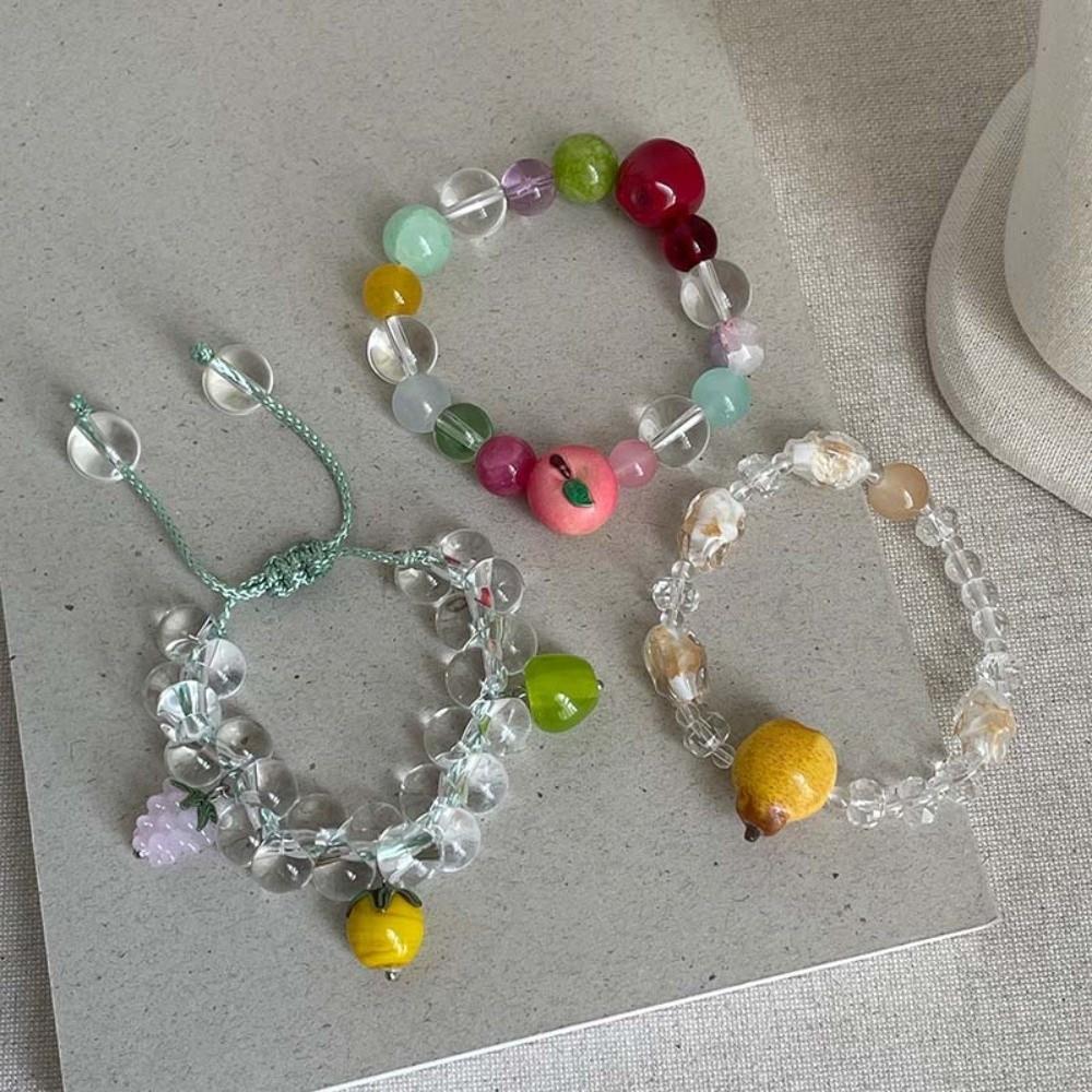 Beaded Simulation Fruit Bracelet Dopamine Summer Bohemian Jewelry Beads Bracelet Beach Jewelry