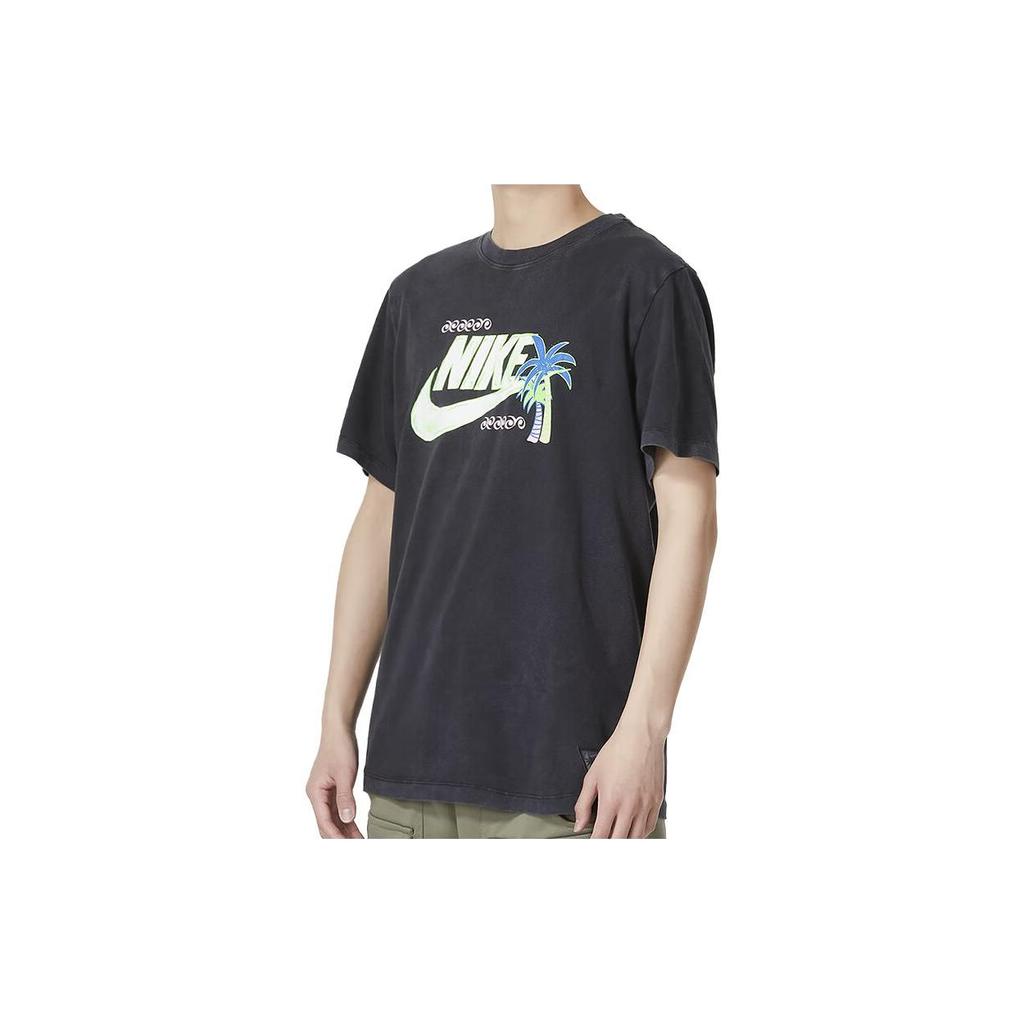 Nike Letter Logo Print Crew Neck T-Shirt Men Tops Black FB9789-010