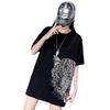 200g Combed Cotton Women's Plus Size Rhinestone Top, 2023 Mid-Length Style