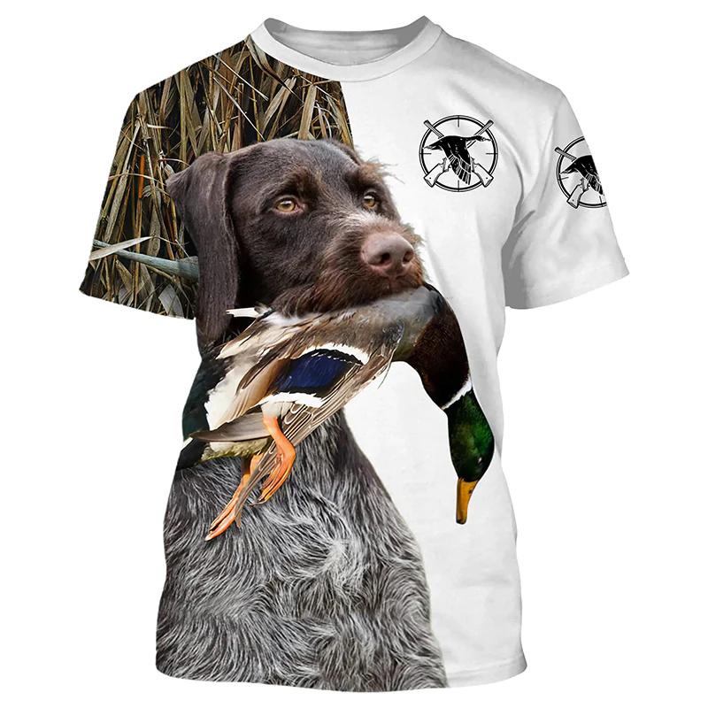 

Чоловічий модний 3D-одяг 2024 року з короткими рукавами, літній верхній одяг для активного відпочинку, чоловіча футболка з мисливськими собаками, S-5XL 2XL