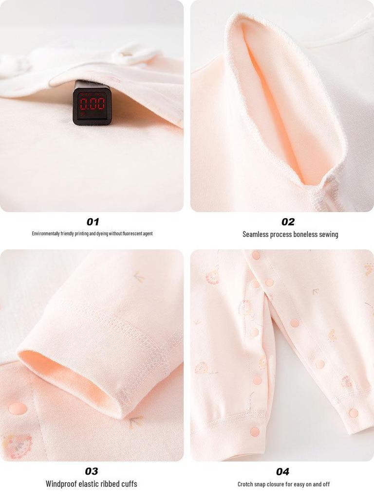Floral Warmth Newborn Velvet Cotton Long Sleeve Bodysuit