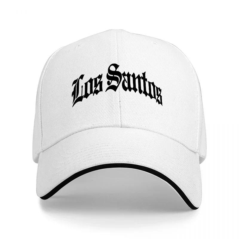 Los Santos Schwarze Baseballkappe Klassischer Streetstyle Gesticktes Logo Verstellbare Snapback-Kappe für Urbane Mode-Enthusiasten