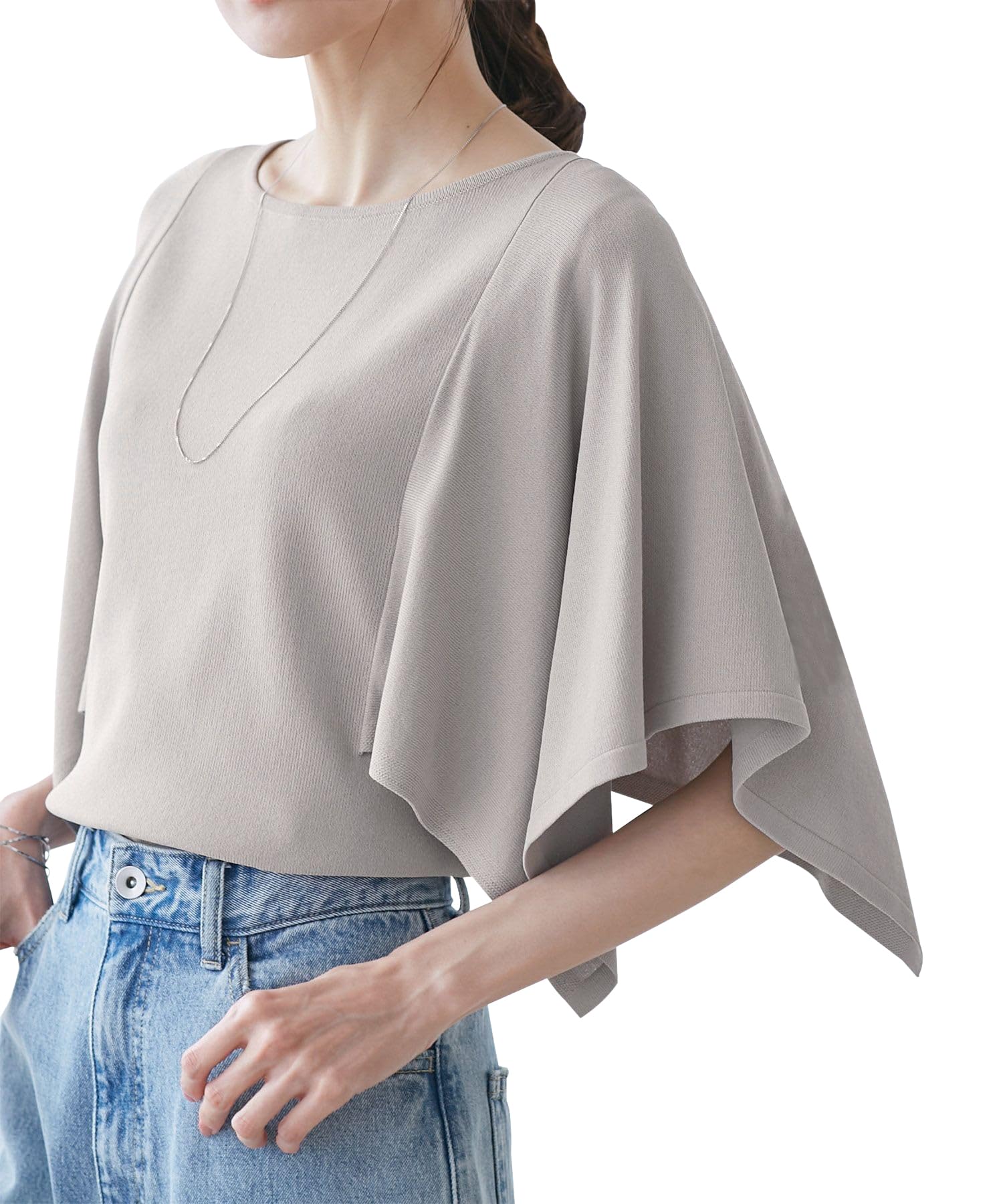 

ROPE PICNIC Вязаный пуловер UV Cool к машине Рукав-шарф Серый [Легкий уход, Защита, На ощупь, Машинная стирка] Вязаный, Женский, (09)