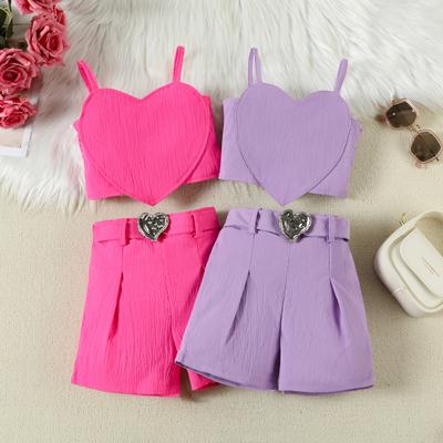 2-6Y Children's Summer Dresses for Girls New Fly Sleeve Halter Bow Top + Skirt Suit Personalised Clothing