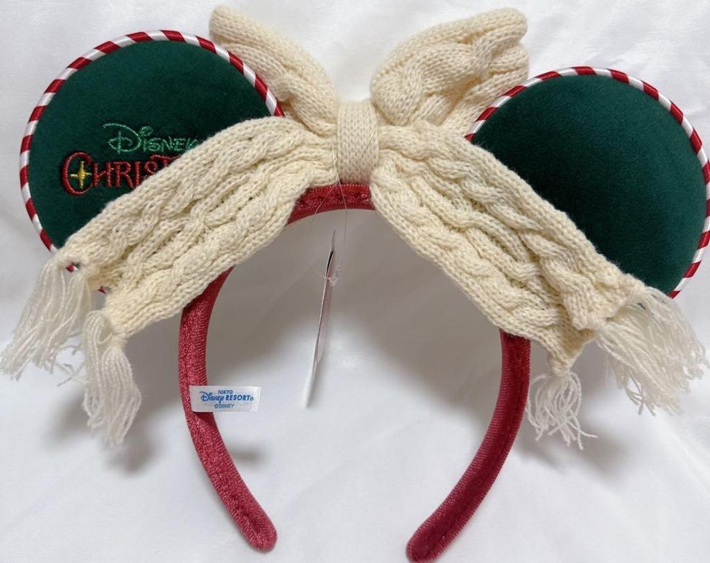 Tokyo Disney Resort Christmas 2025 Minnie Ears Headband Knit Ribbon NWT