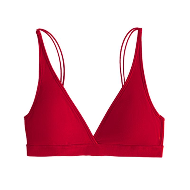 Women's Luxurious Cashmere Triangle Bra Set - Breathable, Comfortable, High-Elastic Deep V Design