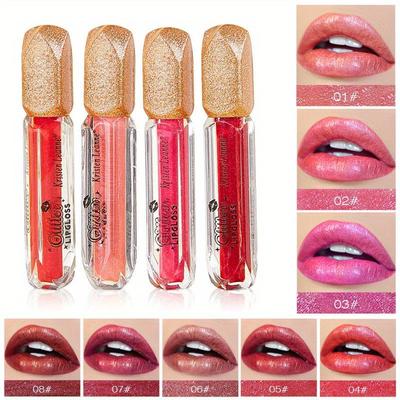 Bunter flüssiger Lippenstift, matt, Perlenstreifen-Lippenstift, nicht klebender Cup, Lip Glaze, Lip Gloss