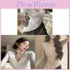 Oversized V Neck Lace Trim Long Sleeve T Shirt For Women With Ruffle Hem Spring 2025