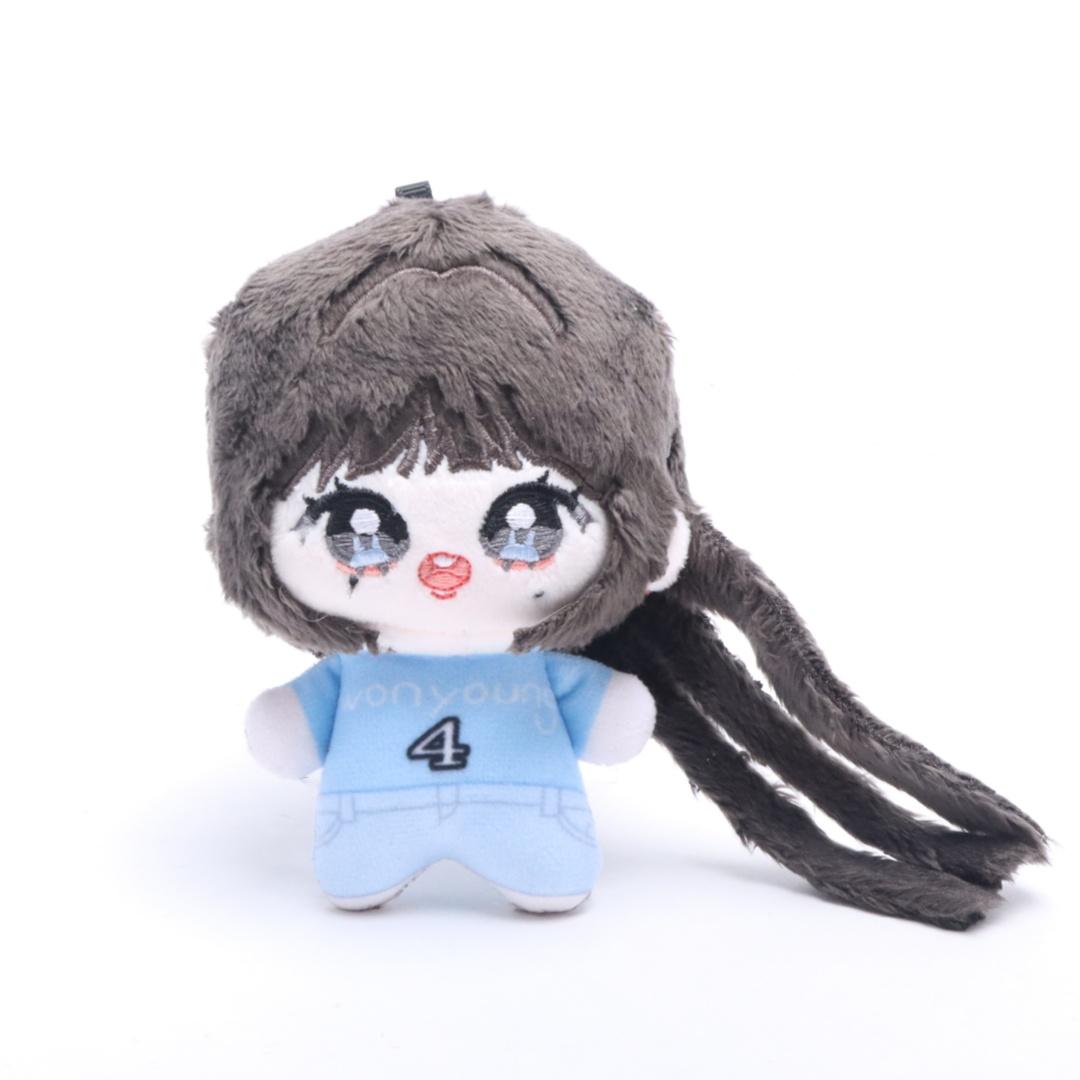 Kawaii Singing Stars Idol Doll Keychain Jang Wonyoung Cartoon Doll Pendant Fans Stuffed Doll Toys Birthday Gift 10cm