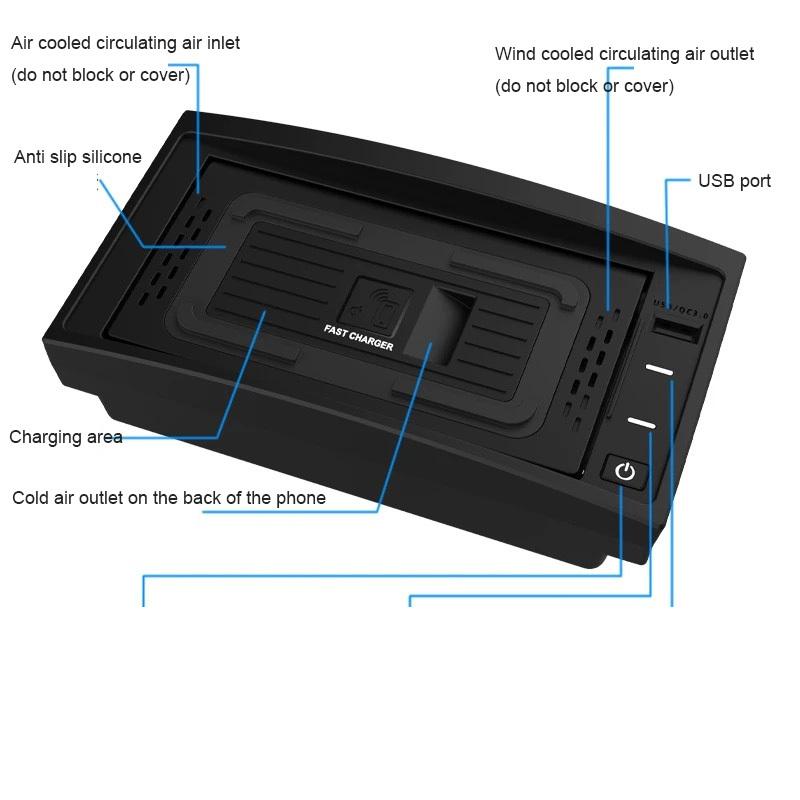15W Car wireless charger charging pad panel charging holder for Buick Regal for Opel ignia 2018