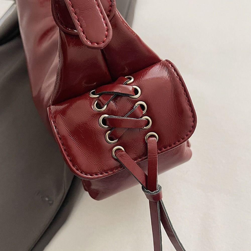 Portable Y2K Retro Shoulder Bag Bow Tie Cloth Armpit Bag Fashion Handbag Vintage Underarm Bag Shopping