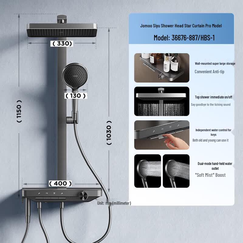 

JOMOO Piano Button Shower Set