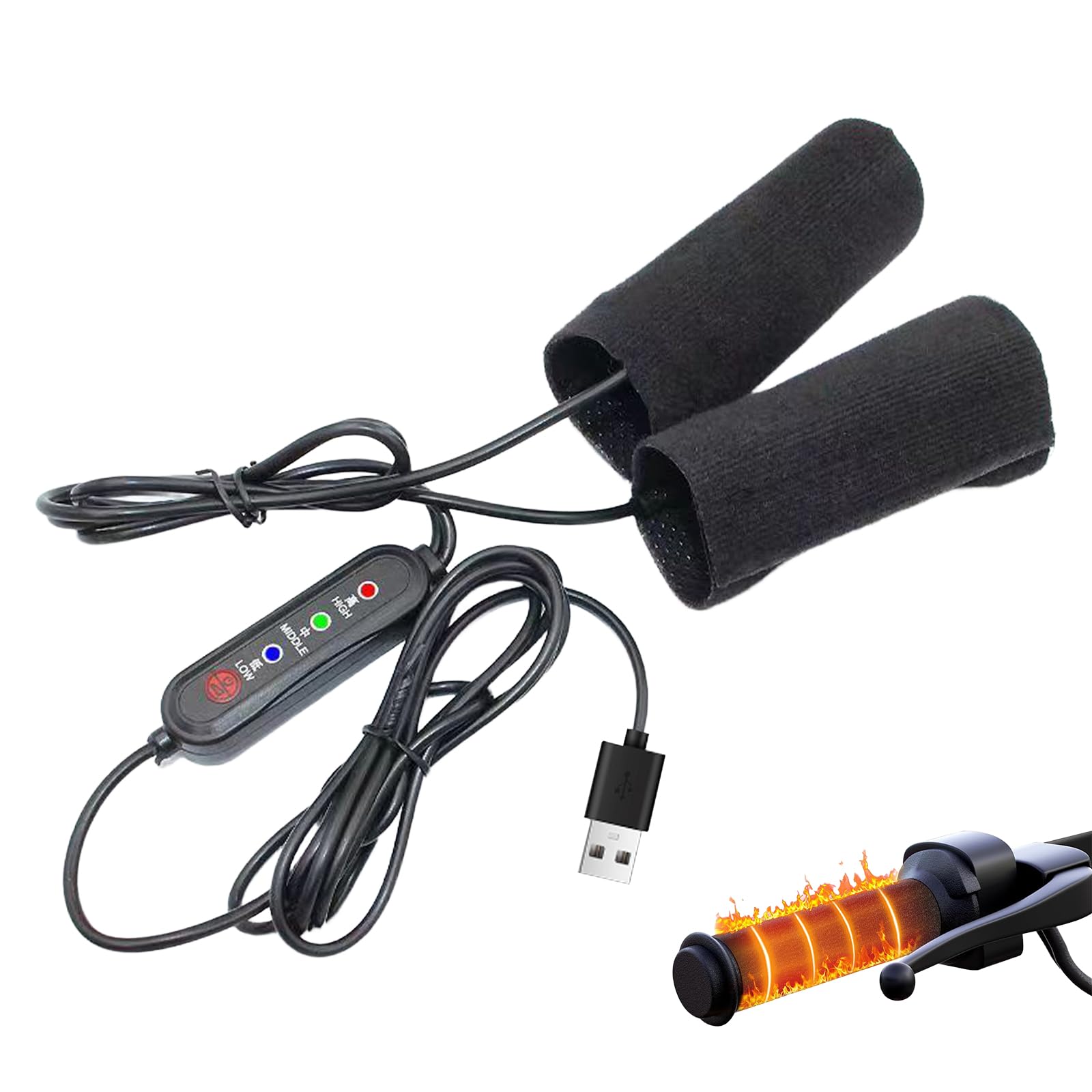 PAVIKE Подогреватель ручек, для мотоциклов, Быстрый нагрев, Подогреватель ручек, Накладной, Питание от USB, 3 уровня