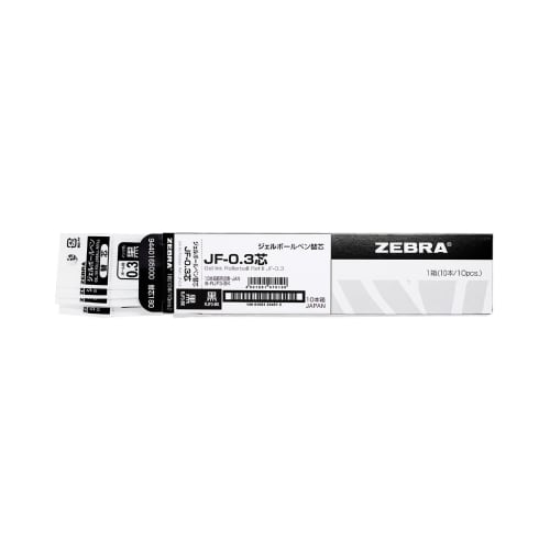 Zebra Gel Ballpoint Pen Refill Sarasa JF-0.3 Lead Black 10 Pieces B-RJF3-BK
