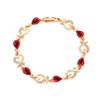French Retro Gemstone Vine Bracelet Women Pear Cut Zircon Leaf Charm Bracelet Elegant Evening Party Jewelry Gift