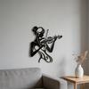 Musik Wandkunst Schwarz 2D Flache Frau spielt Violine Silhouette Metallskulptur Feminine Wanddekoration für Musikzimmer Studio Einweihungsgeschenk