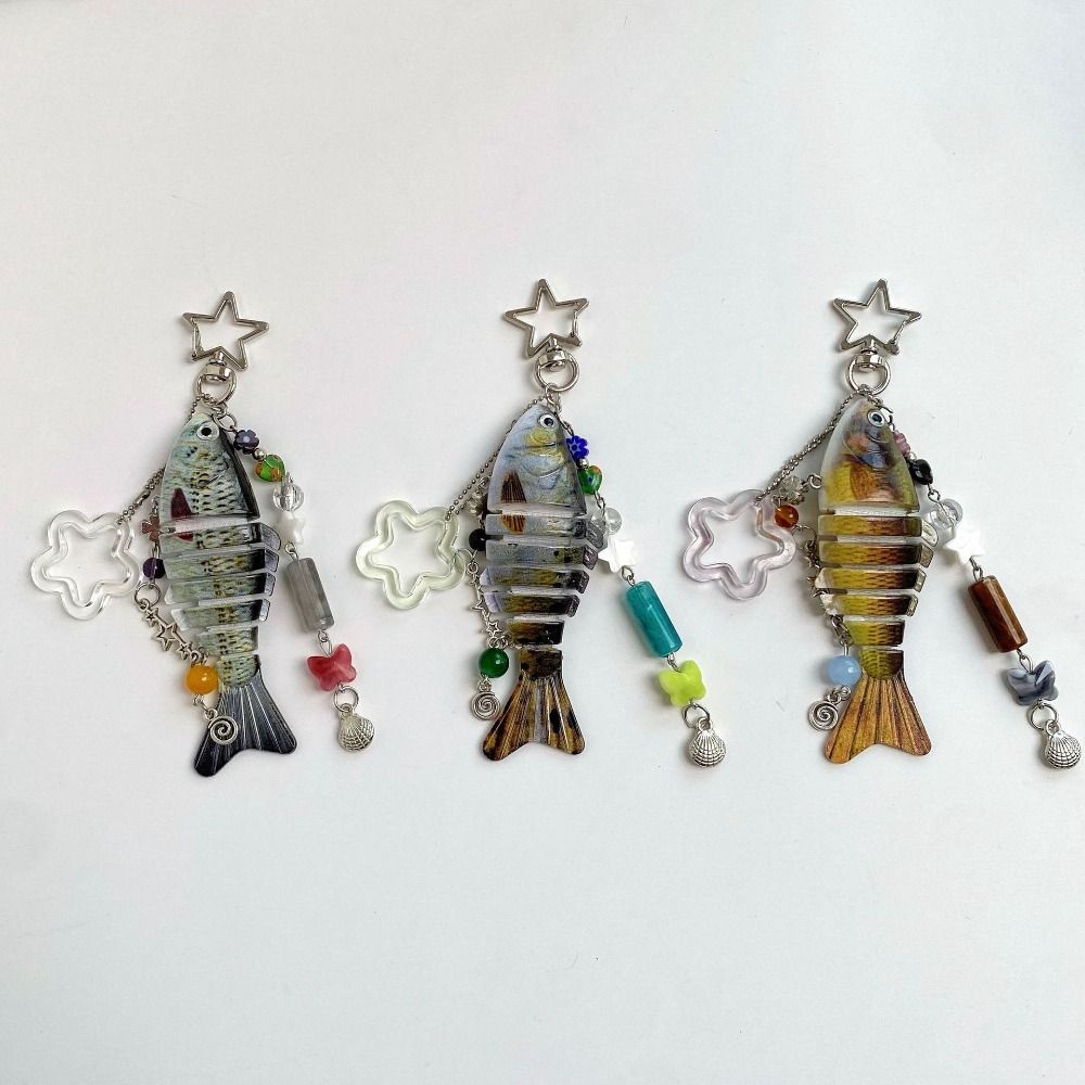 Bionic Design Artificial Fish Pendant Phone Lanyard Fish Bait Lanyard  Backpack