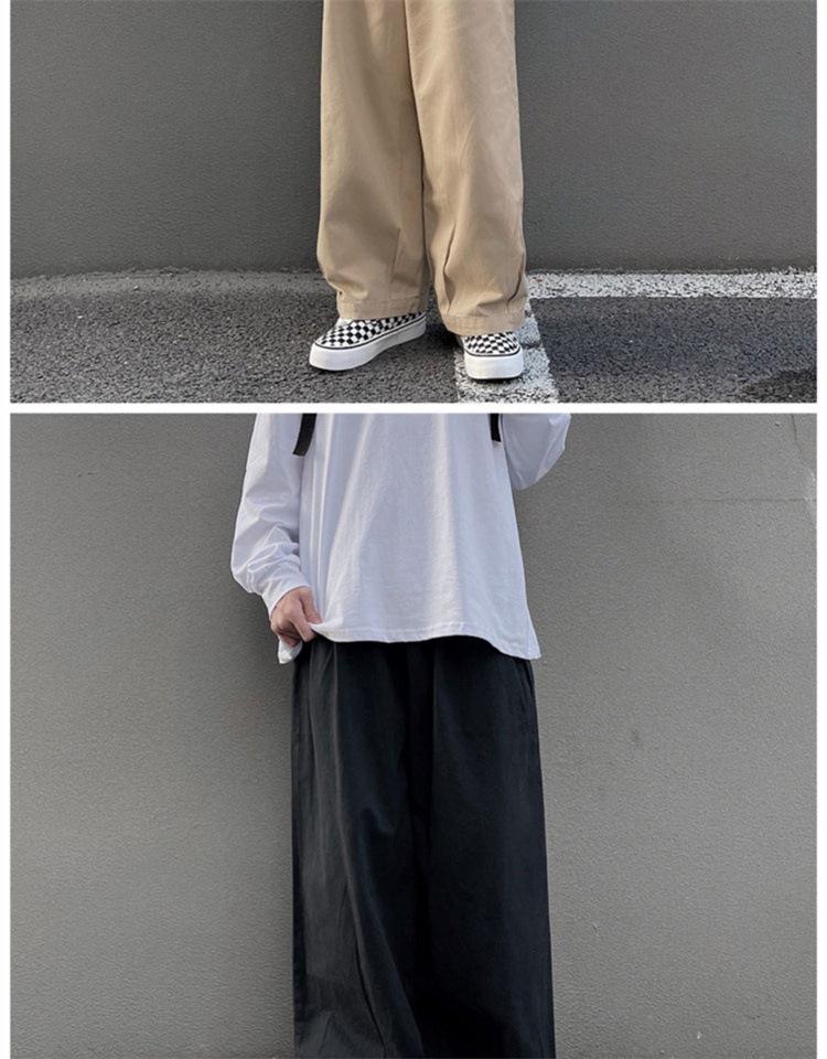 Korean Trendy Japanese-Style Men's Retro Loose Straight-Leg Casual Pants for Spring & Autumn