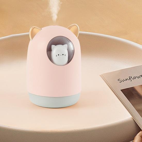 Portable Mini Humidifier 300ML Cartoon USB Cool Mist Humidifier with Colorful Lights Small Personal Desktop Humidifier with Auto Shut-Off