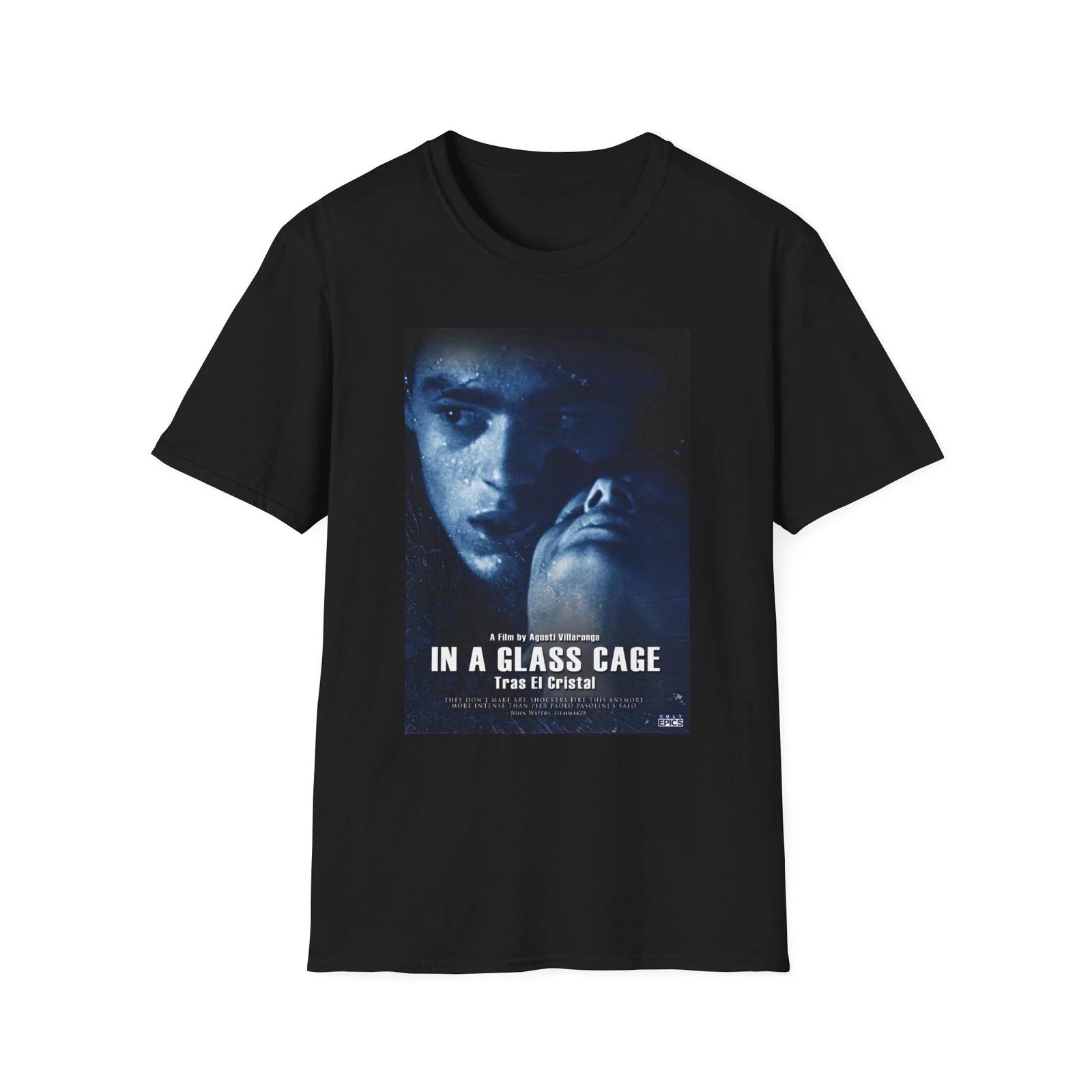 In A Glass Cage Cult Horror Movie Poster Unisex Heavy Cotton Tee Shirt S