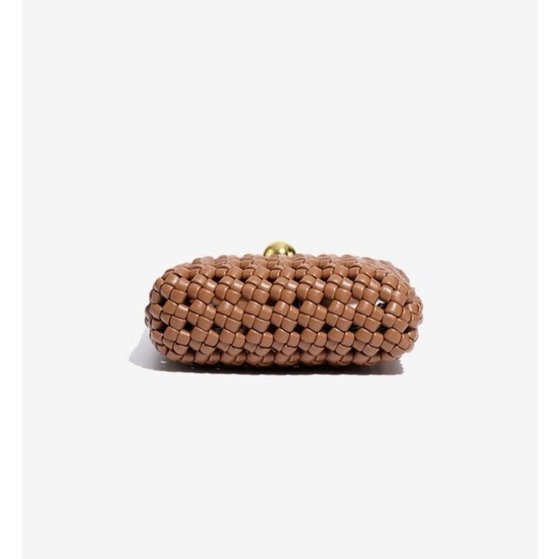 Leather woven bag, high-end hollow bag, mobile phone bag, one-shoulder crossbody bag