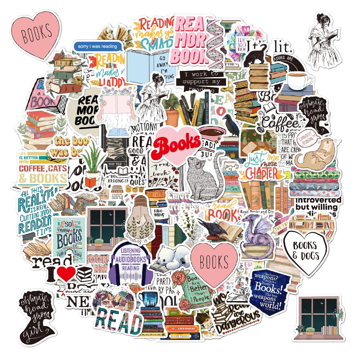 

Наклейки для чтения 100 штук Наклейки для чтения Компьютерный ноутбук Винил Винил Водонепроницаемые наклейки