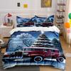 Vintage Car, Christmas Tree. Bedding Sets Duvet Cover Sets Duvet Covers Pillowcases(1* Duvet Cover 2* Pillowcases Without Duvet Insert)