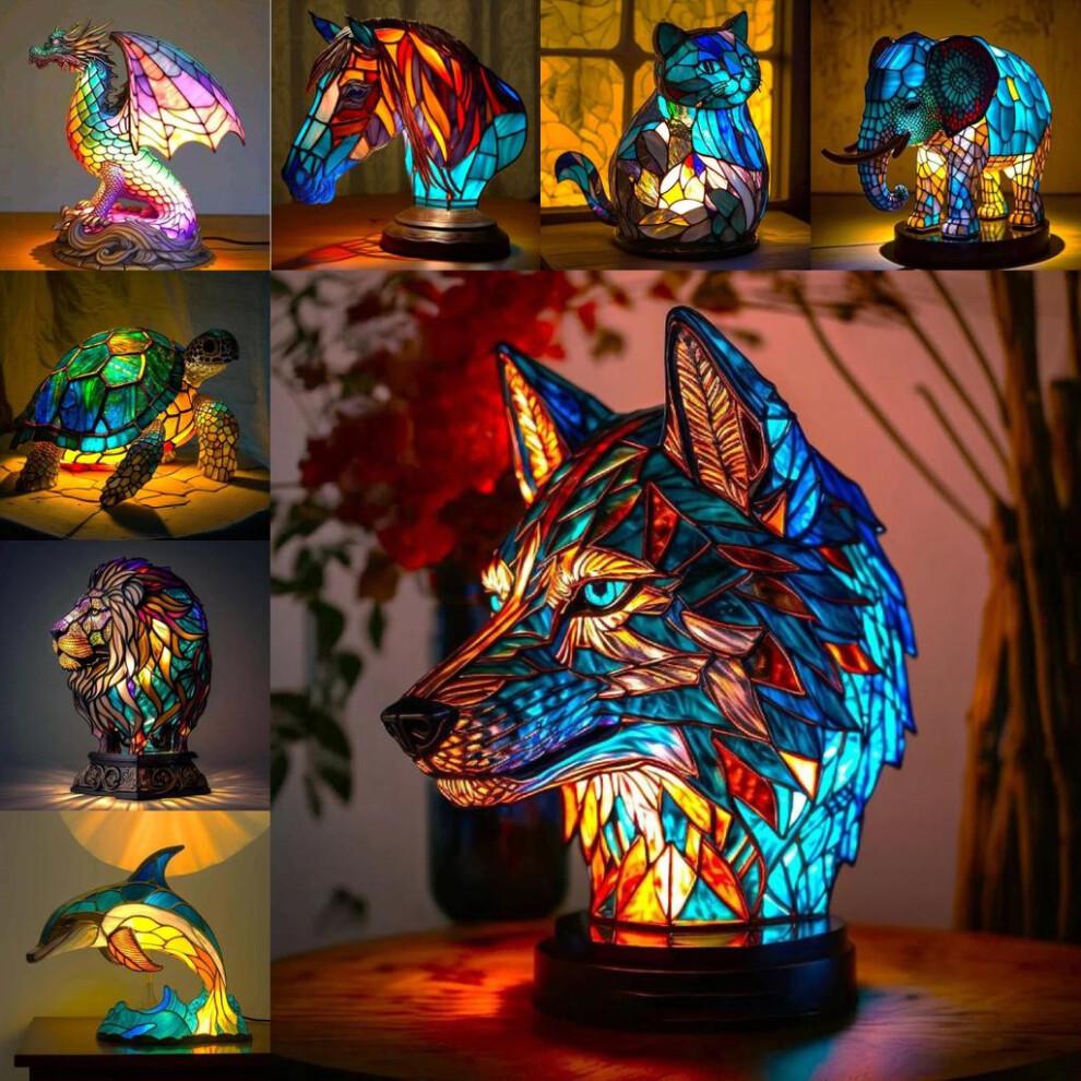 (Sea Turtle)Bebetter Flat Metal Tabletop Decoration Home Animals Table Lamp Supplies Series