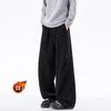 American High Street Wide-leg Casual Pants Men's Autumn and Winter Fleece Trendy Loose Sweatpants Heavy Drape Versatile Straight-leg Pants