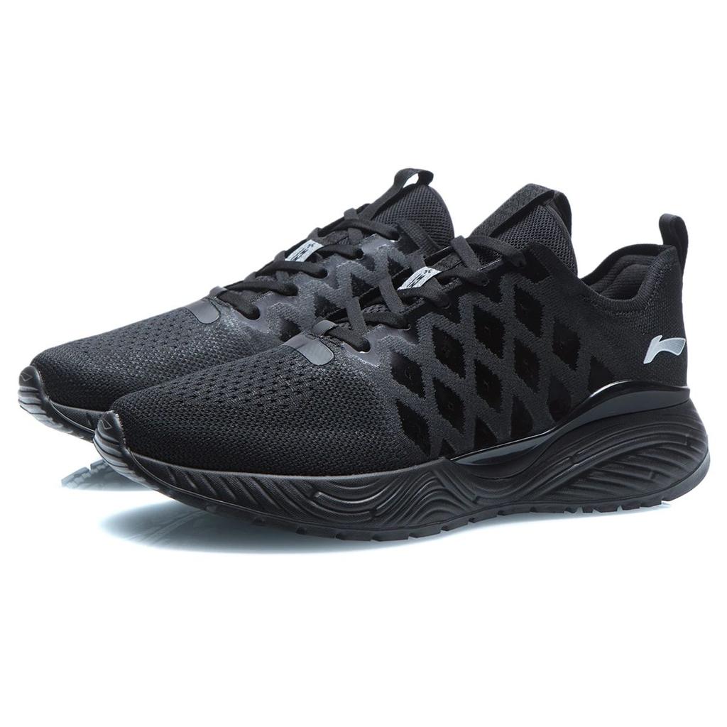 Li Ning Weiches Gewebe Einteiliges Gewebe Stoßdämpfung Rutschfest Abriebfest Atmungsaktiv Leicht Low-Top Sportliche Freizeitschuhe Herren Sneaker ARSR019-4