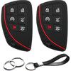 2 Peças Compatível com Chevy Chevrolet Colorado Suburban Tahoe Buick Envision GMC Canyon Yukon XL Honda Prologue Capa Protetora para Chaveiro de 6 Botões Chaveiro