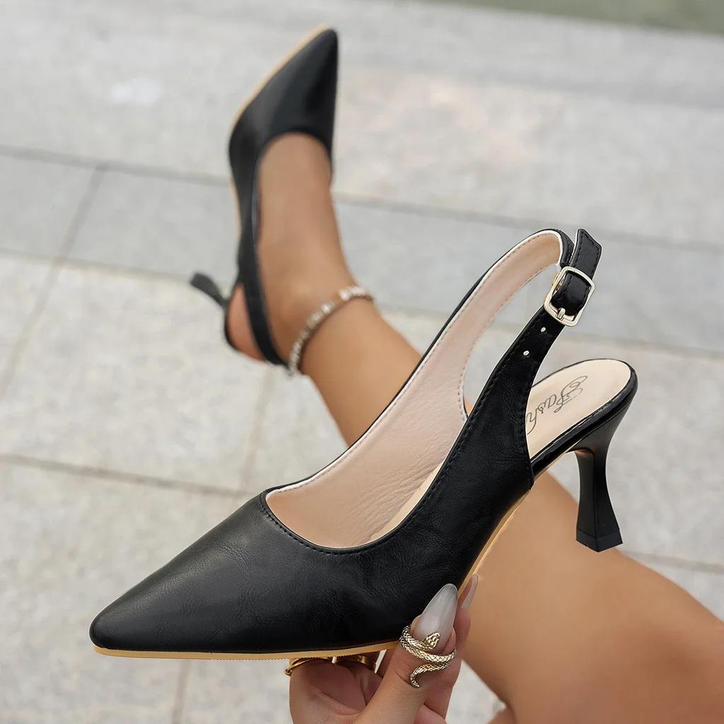 2026 New Pointed Toe Slingbacks Sandals Women Fashion Sexy Slip on Wedding Shoes Trend Elegant Luxury Heels Women