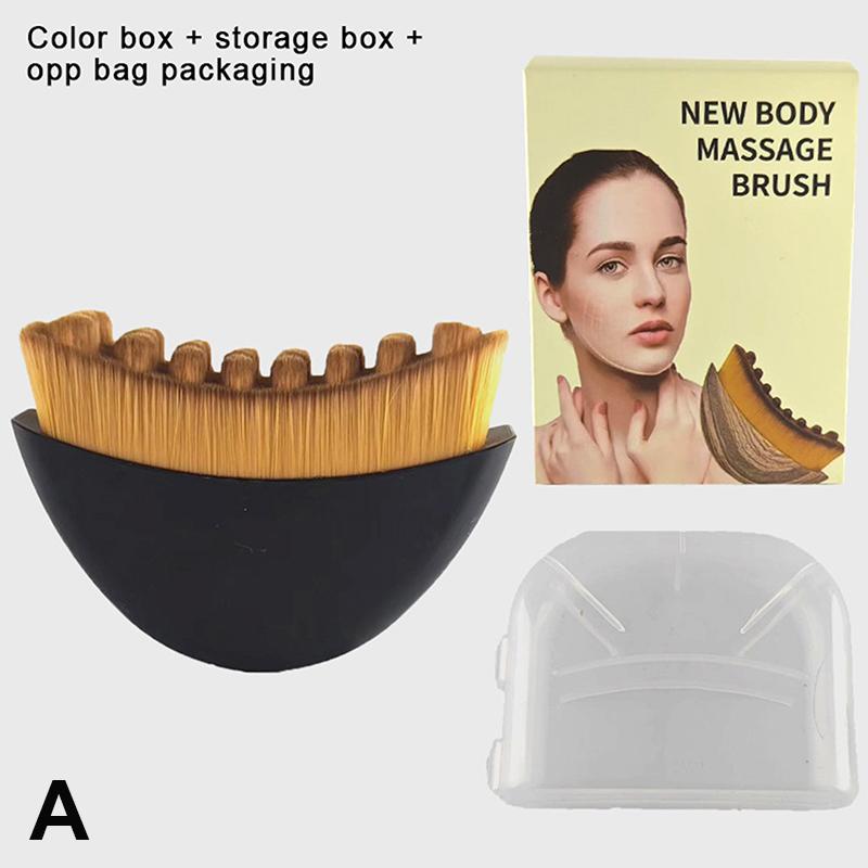 Portable Dry Facial Brush Soft Bristles Contoured Lymphatic Massage Tool Face Sculpting Device Home Spa Gentle Exfoliation Brush
