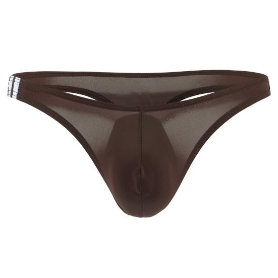 Breathable Seamless Ice Silk Men Briefs U Convex Low Waist Thong for Inside Wear