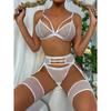 Hot Erotic Mesh Lingerie Set Women Sexy Bra Panties and Garter Sets Woman Sensual Underweat Sex Suit Hot Sex Exotic Costume