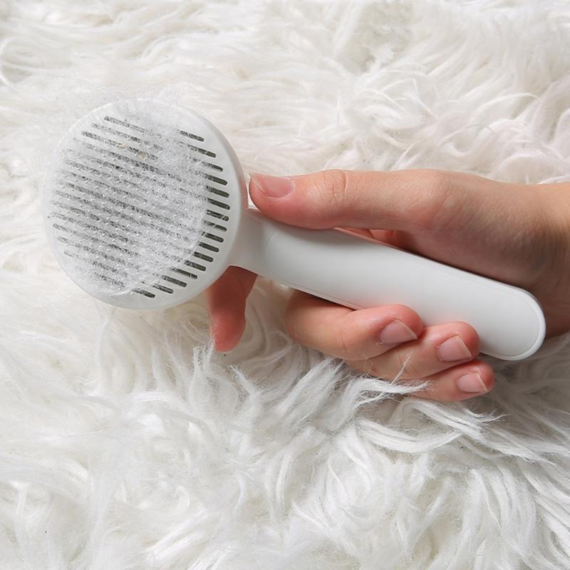 Cat-shape Self Cleaning Brush for Dogs & Cats Pet Grooming Tool Gentle Remove Undercoat Shedding Mats and Tangled Hair