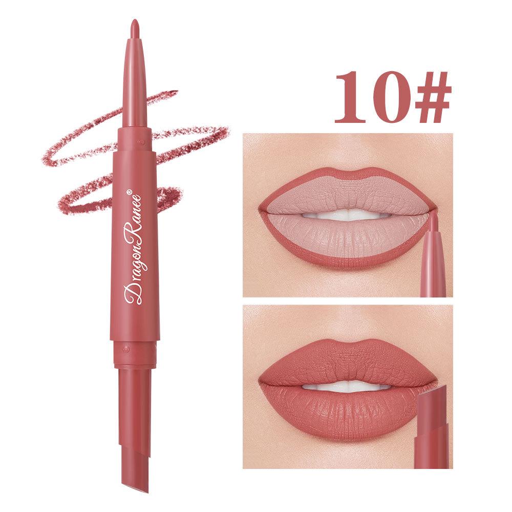 DragonRanee Matita Labbra & Rossetto Doppia Estremità - Pennarello Anti-Macchia, Illuminante per la Pelle