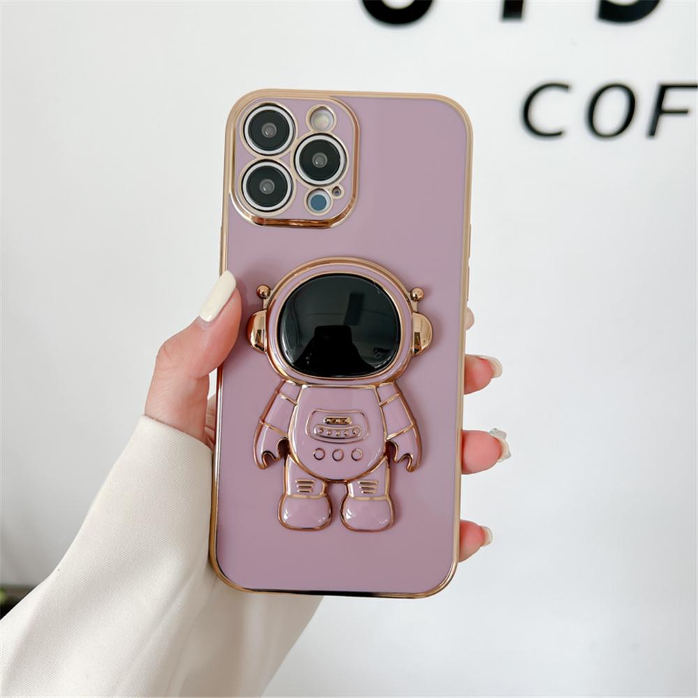 

Luxury Astronaut Stand Holder 6D Plating Phone Case For Samsung Note8 Note9 Note10 Note10Plus Note20 Note20Ultra Soft Back Cover For Note20 Ultra