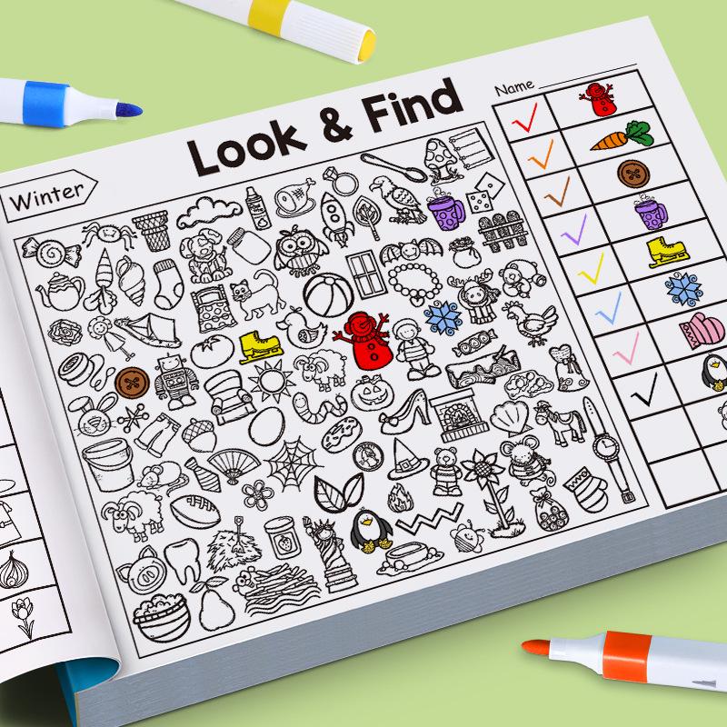 Cross-Border Look & Find: A Fun Find-and-Seek Game & Coloring Book for Toddlers' Observation, Concentration, & Enlightenment