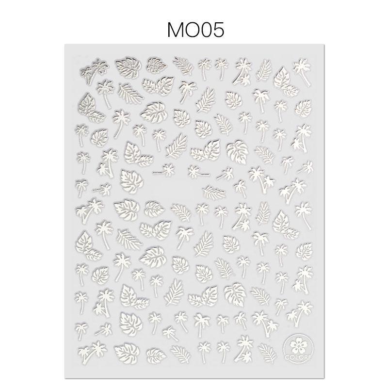 Gold 3D Geometric Pattern Heart Star Stripes Water Transfer Stickers Nail Art Decoration