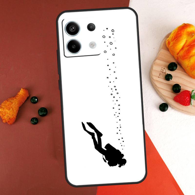 Scuba Diver Diving Case For Xiaomi Redmi Note 14 13 Pro 9 10 11 12 Pro 10S 11S 12S Redmi 13C 10C 12C 14C Coque