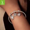 S925 Sterlingsilber Perlen Liebe Fußabdruck Serie Perlen DIY Armband Zubehör Muttertagsgeschenk