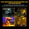 8PCS  Amber LED Side Marker Clearance Lights Waterproof Trailer Truck RV