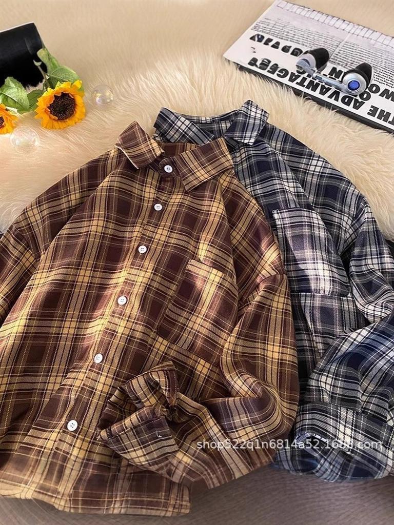 Women's Spring/Autumn Loose Fit Lazy Vintage Long Sleeve Shirt