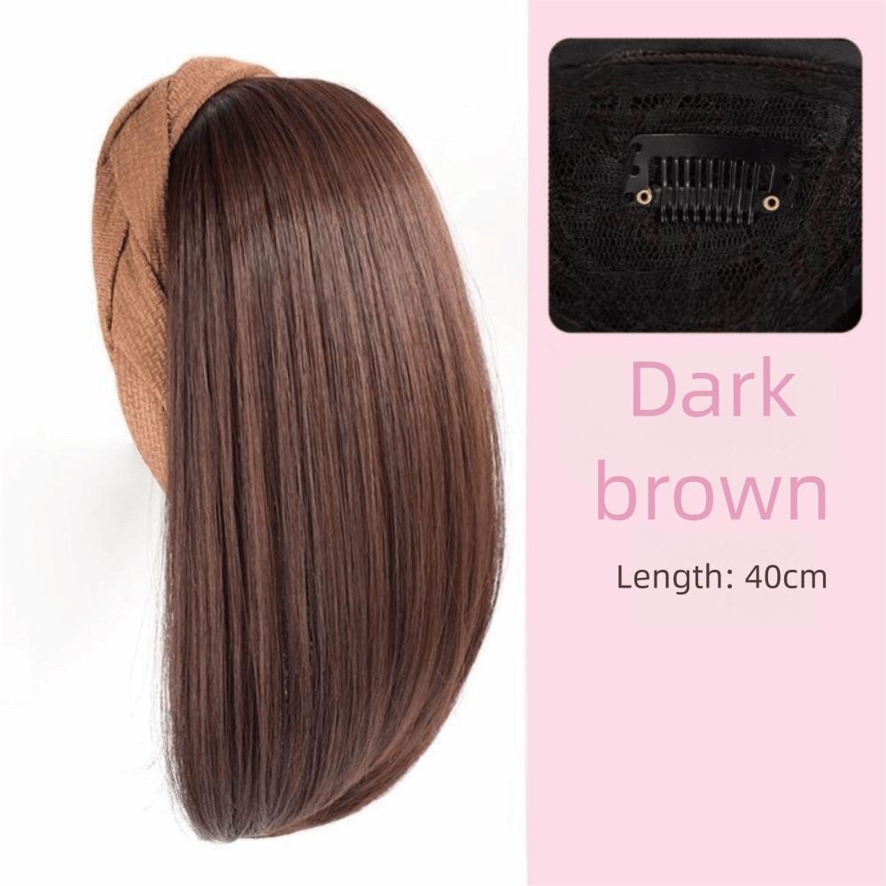 New Hair Extension Synthetic Headband Natural Replacement Wig Clip Straight Hair Hair Band Women