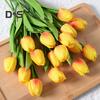 10 Stück künstliche Tulpen mit Stiel, realistisch, für Zuhause, Büro, Tischdekoration, Hochzeit, Kunstblumenzweig, künstliche Blumenarrangement, Dekoration, Foto