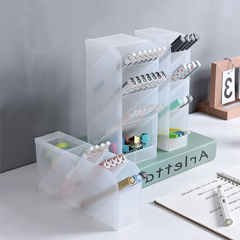 Stylish Stationery Storage Lipstick Convenient Lipstick And Brush Holder TheStorage Solution Four-compartment For Makeup Lovers