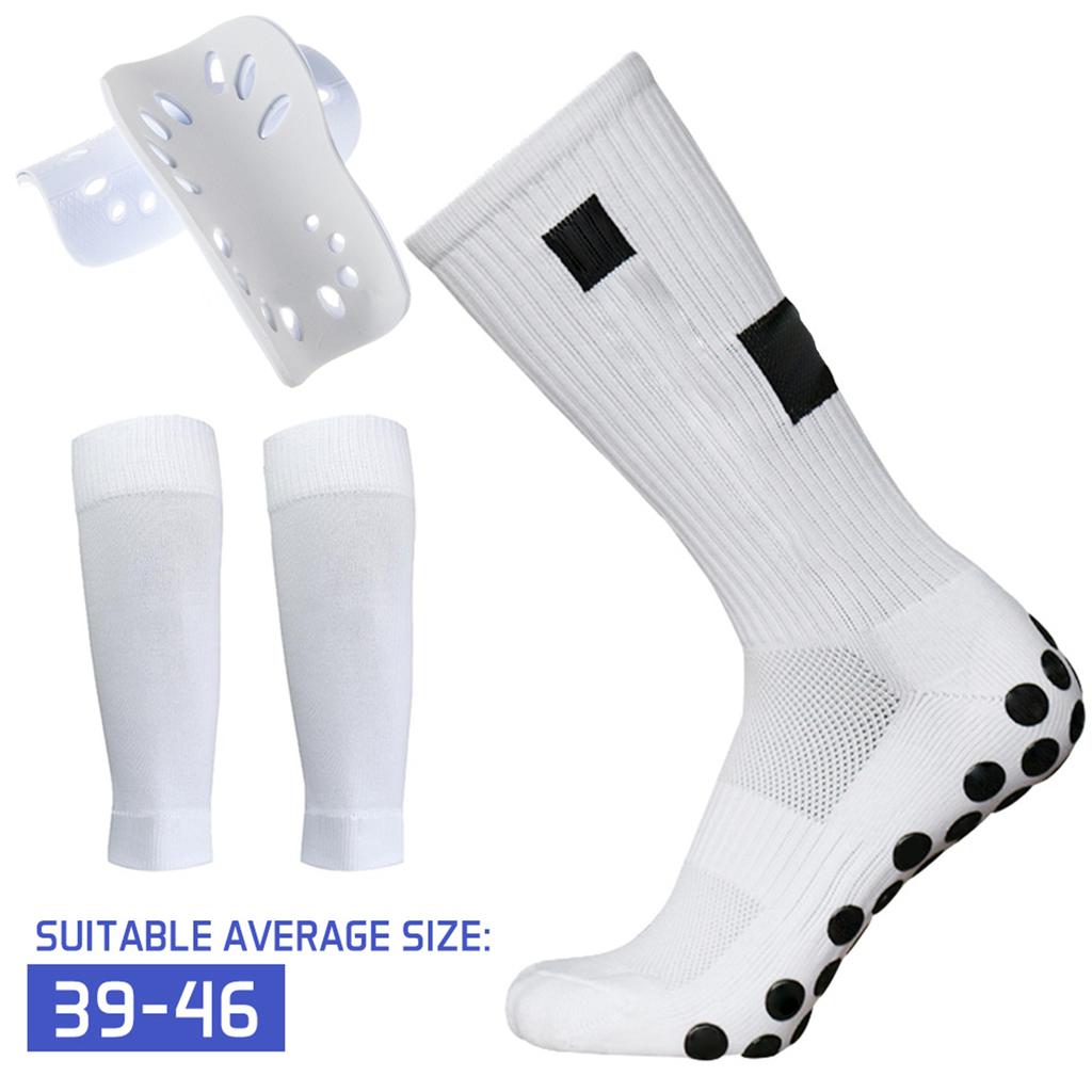 Anti-Rutsch-Fußballsocken Wadenmanschetten und Beinschoner Set Outdoor-Sport Laufen Dehnbare Socken Athletische Fußsocken